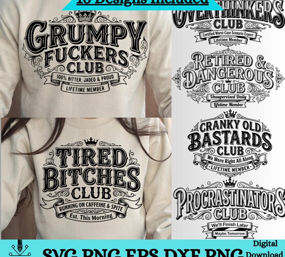 Sarcastic SVG Bundle — Funny Adult SVG Bundle for Shirts & Sublimation