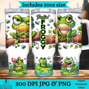 Rana Tumbler Wrap: Design sarcastico di una rana (PNG JPG Download digitale)