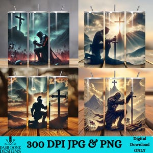 Faith warrior 20 Unzen Tumbler Wrap: Spirituelles religiöses Sublimations-Design (PNG JPG)