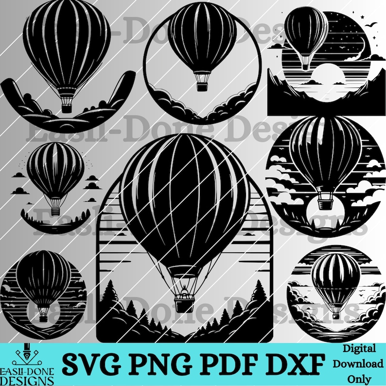 Hot Air Balloon SVG Bundle: 28 Clipart Designs (digital Download) - Etsy