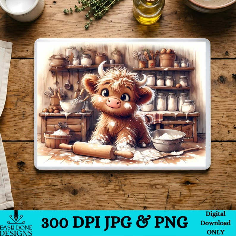 Funny Cow Cutting Board PNG Bundle, Cooking Highland Cow Country ...
