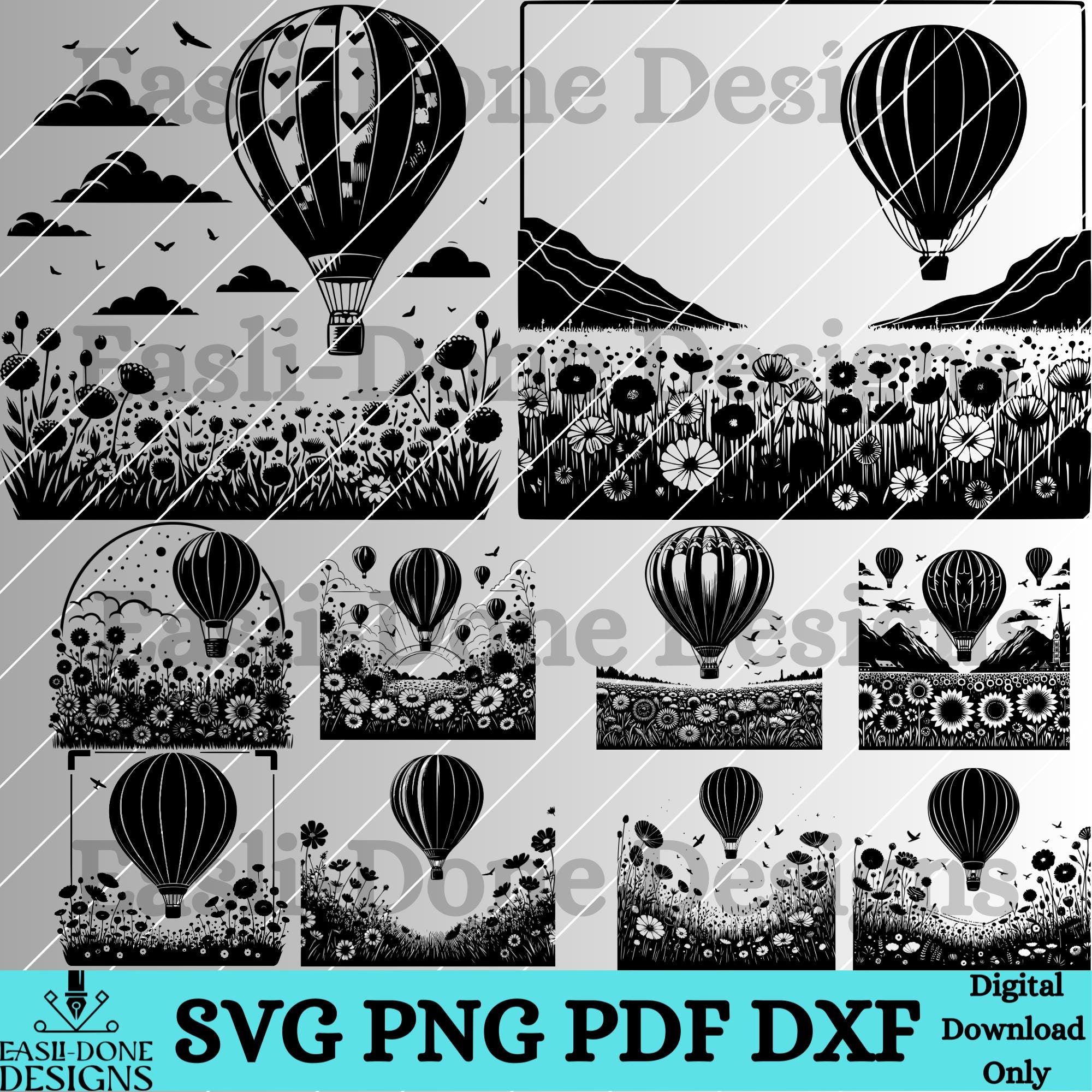Hot Air Balloon SVG Bundle: 28 Clipart Designs (digital Download) - Etsy