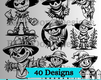 Scarecrow SVG Clipart Bundle: Middle finger, Peeking, Round and Square Designs (Digital Download) SVG and PNG
