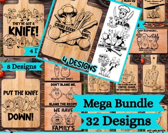 Sarcastic Cutting Board SVG Mega Bundle: Charcuterie board engraving, Funny Kitchen Art (Digital Download)