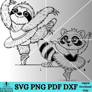 Dancing Animal Outline SVG Bundle: Ballet Clipart (digital Download) - Etsy