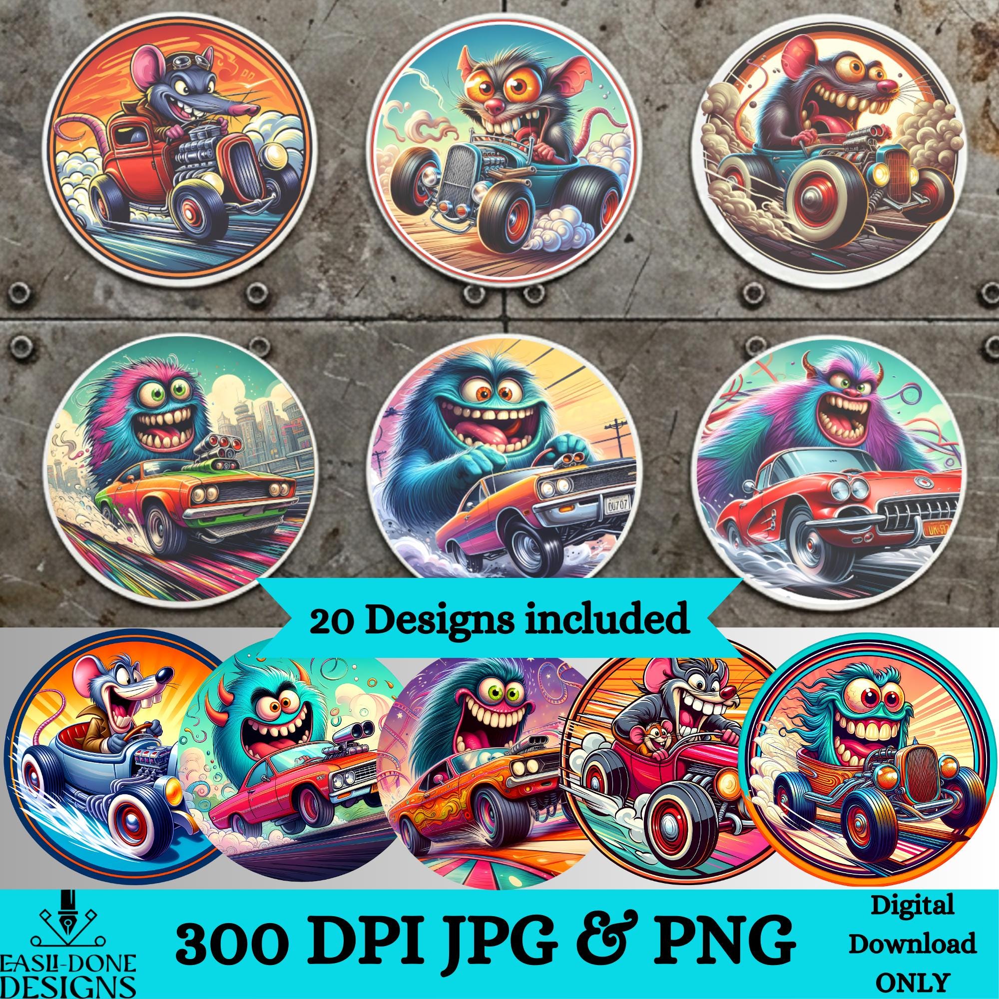 Hot rod monsters - Etsy 日本