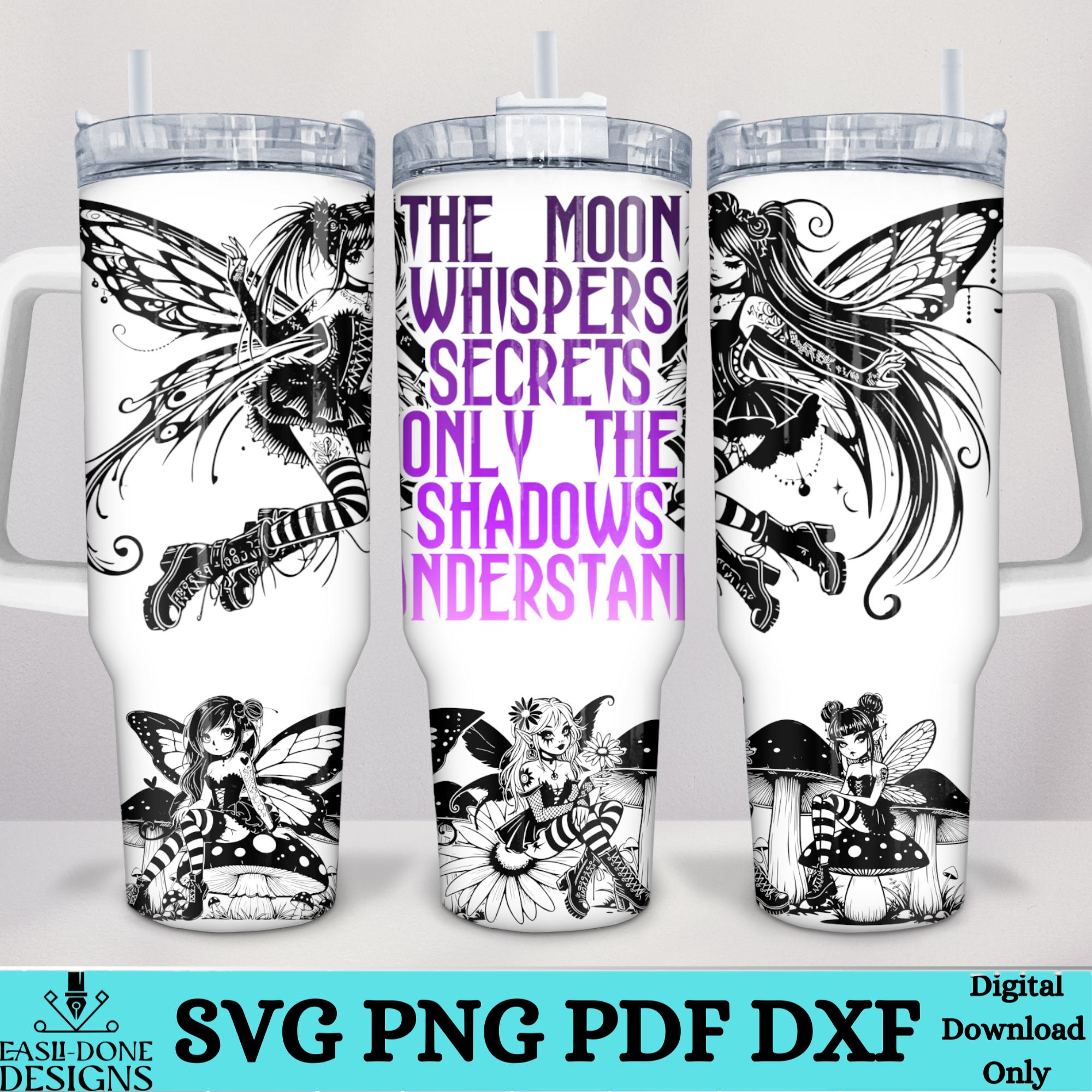Gothic Fairy 40oz Tumbler Wrap: Sublimation Laser Cut File (SVG, PNG, DXF)