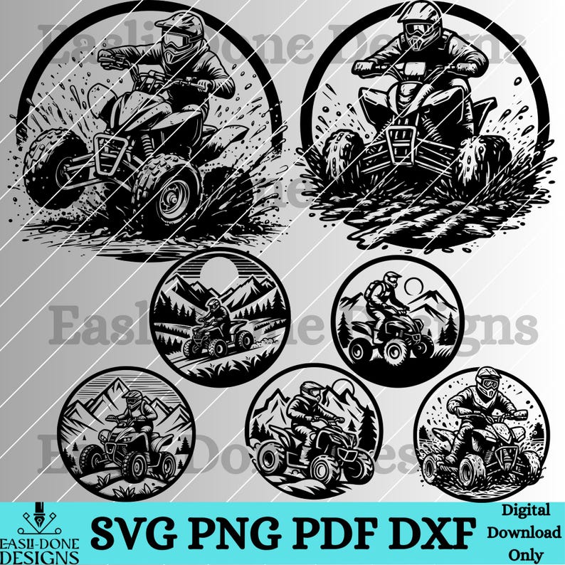 ATV Quad SVG Clipart Bundle: 4-wheeler Designs (digital Download) - Etsy
