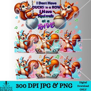 Squirrel Rave 40oz Tumbler Wrap: Sarcastic PNG Design (digital Download ...
