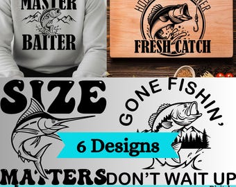 Fishing SVG Bundle, Funny Fisherman Shirt svg, Fisherman cutting board SVG, fishing text design, outdoors lover svg (Digital Download)