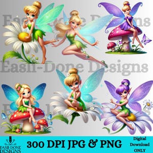 Fairy Clipart Bundle, Colorful Fairy Png Bundle Digital Download ...
