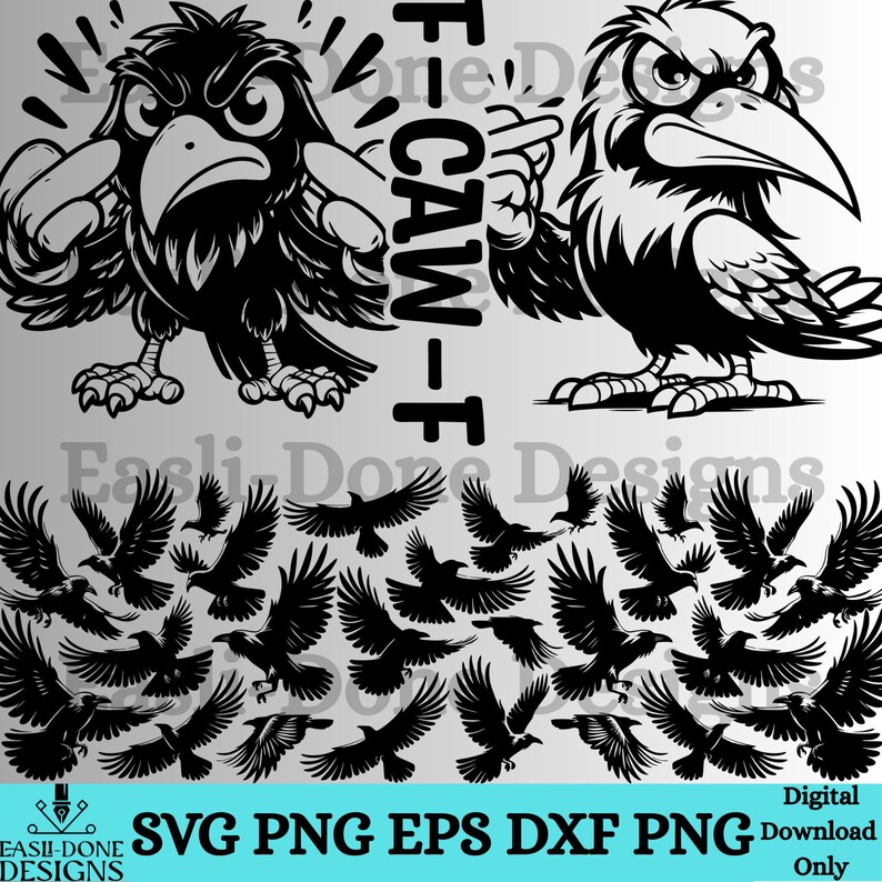 Two Crows Svg Funny Raven 20oz Tumbler Wrap SVG PNG: Sarcastic F-caw-f Adult Design ...