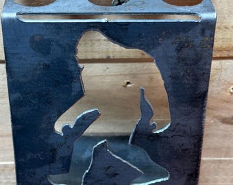 Sasquatch-tandenborstelhouder, pennenhouder inkt, Bigfoot, Bigfoot Art, Bear Art, pennenhouders kantoor, metalen bewegwijzering
