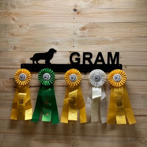 Dog Ribbon Holder, Award Ribbon Holder, Award Ribbon Holder, Horse Ribbon Holder, Award Display Rack, Wall Decor, Metal Signage
