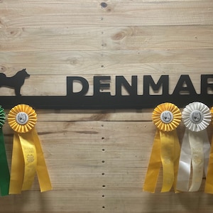 Dog Ribbon Holder, 36” Wide, Award Ribbon Holder, Award Ribbon Holder, Horse Ribbon Holder, Award Display Rack, Wall Decor, Metal Signage