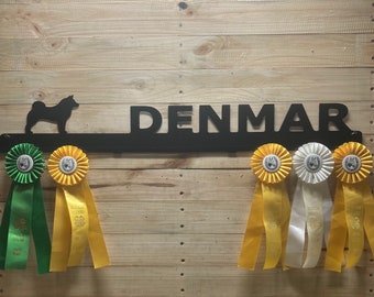 Dog Ribbon Holder, 36” Wide, Award Ribbon Holder, Award Ribbon Holder, Horse Ribbon Holder, Award Display Rack, Wall Decor, Metal Signage