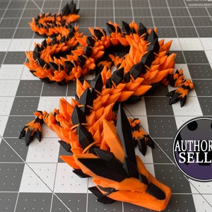 Custom 3D Printed Crystal Dragon - Articulated Fidget Desk Toy