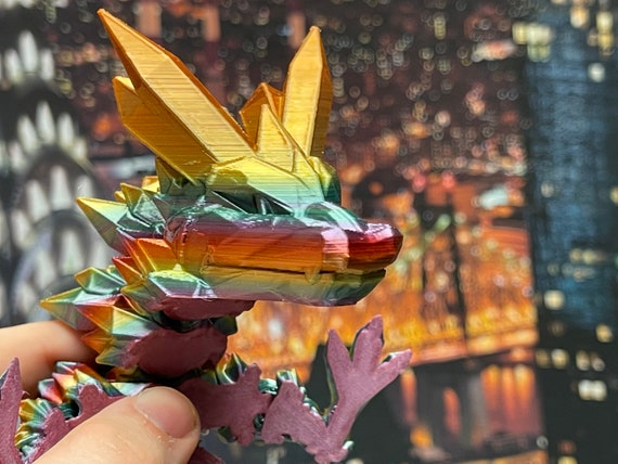 Flexi Articulated 3D Printed Dragon (Cotton Candy color)