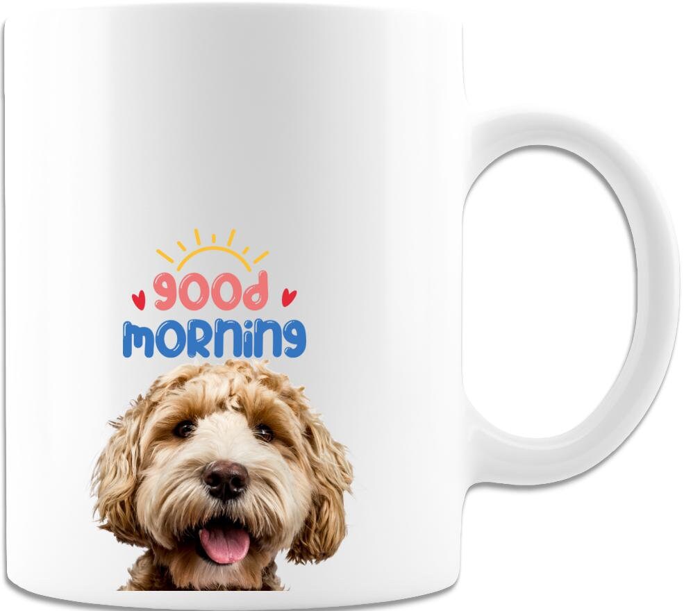 Buenos días perro taza, té, cacao, divertido, adorable taza linda regalo, image size:985x880