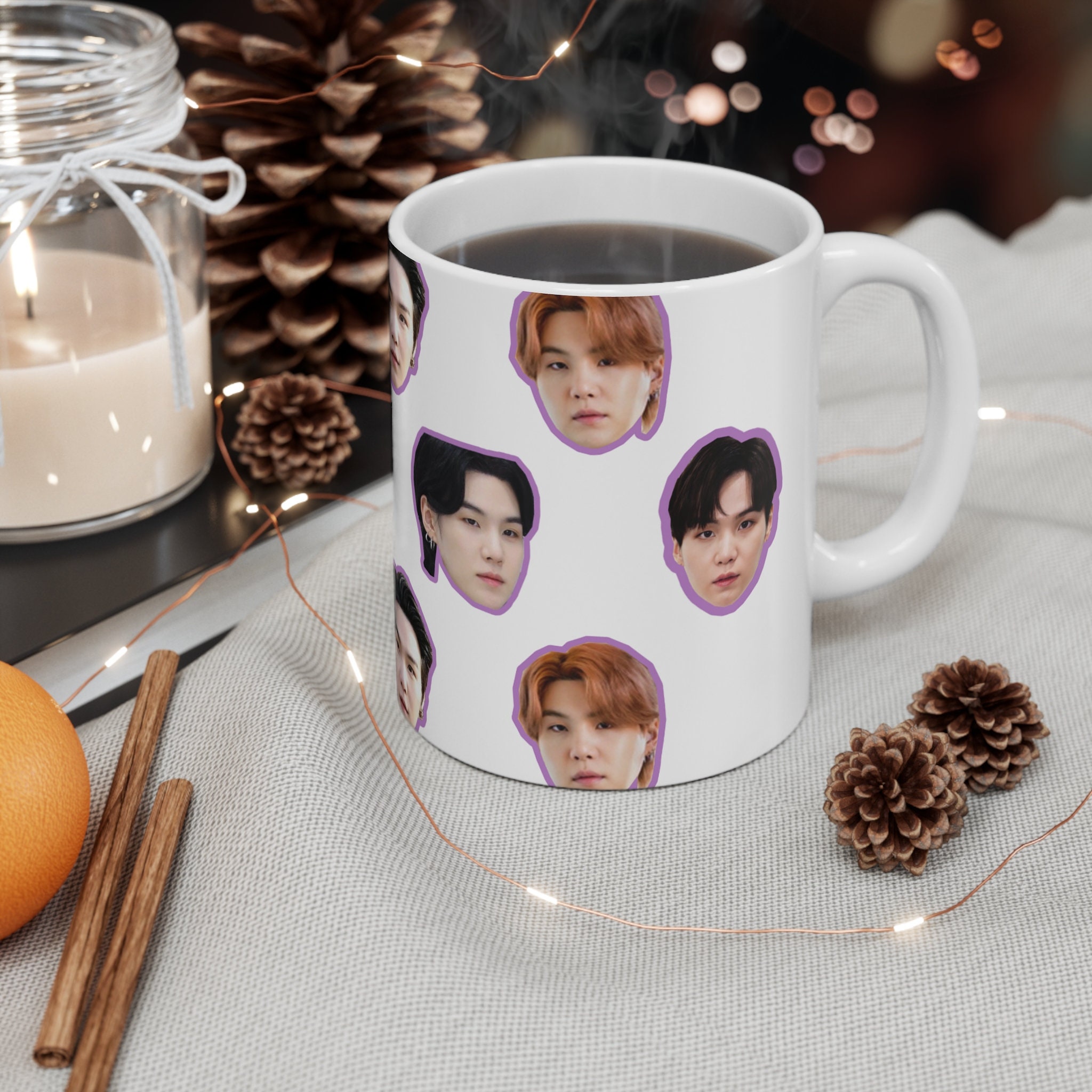 ユンギ コーヒーマグ セラミックマグ 11オンス、シュガ、BTS、Agust D