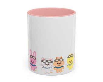 Tazza da caffè con accenti Stray Kids, 11 once, tazza Skzoo, tazza kpop, stray kids, regali kpop, bangchan, hyunjin, leeknow, kpop, skz, skzoo, jyp