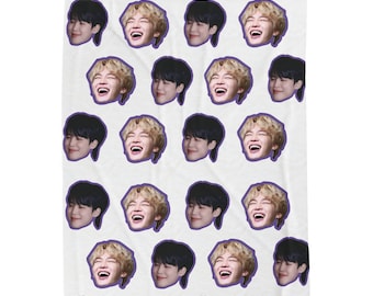 Jimin Personalized Velveteen Plush Blanket, BTS blanket, Kpop blanket, army blanket