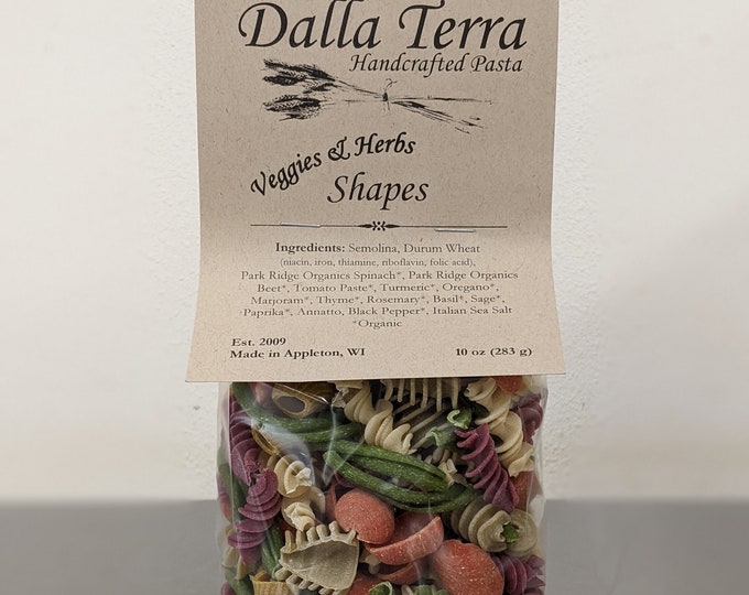Veggies and Herbs Shaped Pasta - Dalla Terra Pasta