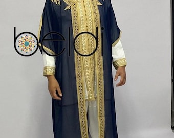 Moroccan caftan for men, 3 piece Moroccan jabador, Moroccan caftan for wedding