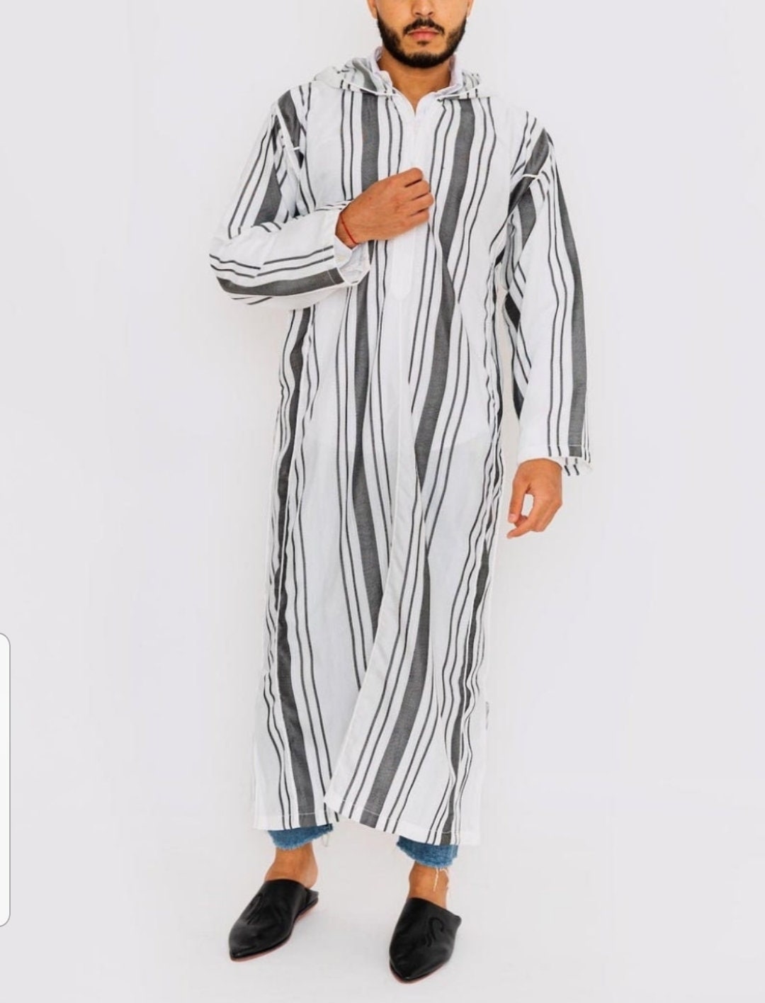 Men’s Caftan, Moroccan Djellaba, Men’s Caftan, Winter Caftan, High