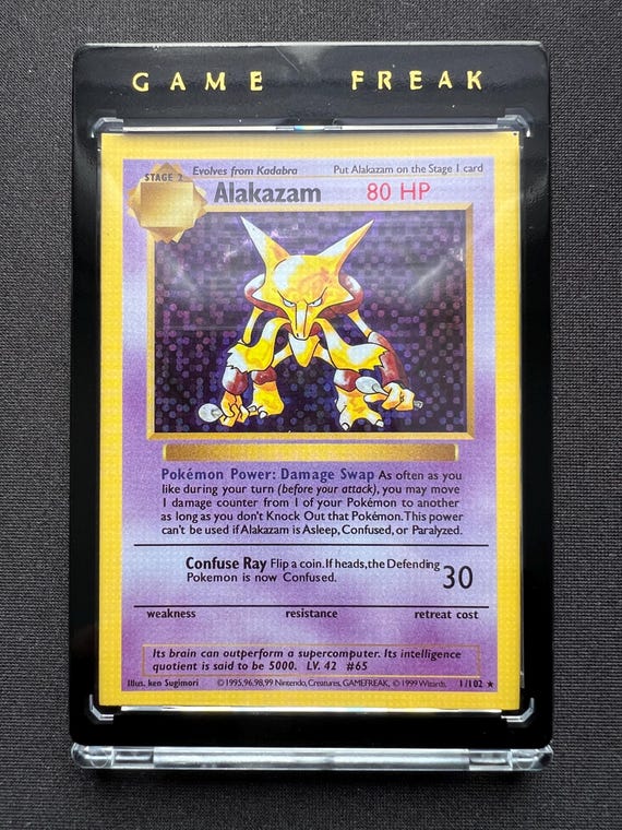 Pokmon Shadowless Test Print Alakazam Error (read Description) - Etsy Pokmon Shadowless Test Print Alakazam Error (read Description) - Etsy