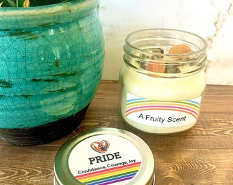 Pride Candles/ Essential Oil Candles/ Love Wins/ Rainbow/ Intention Candles/ Crystal Candles
