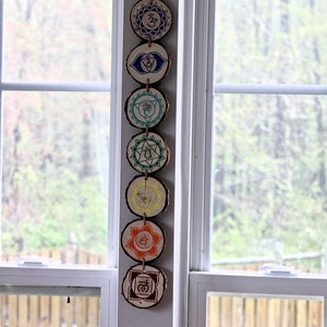 Chakra Wall art- Chakras, wood wall art, chakra symbols, wall decor, spiritual decor, Chakra hanging, Chakra decor, yoga decor, Mandala