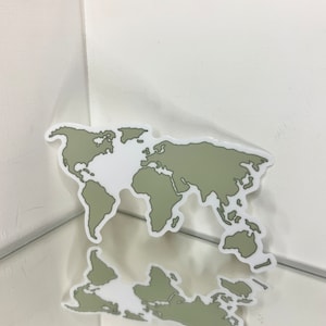 Clear World Map Sticker