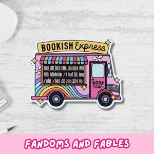 Bookish Express Book Truck Sticker | Cute Bookstore Lover Decal | Kindle Sticker| Booktok | Bookstagram | Book Lover Gift