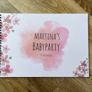 Baby shower guest book personalized baby shower baby decoration games DIN A4 landscape format gift game book polaroid fill out yourself birth