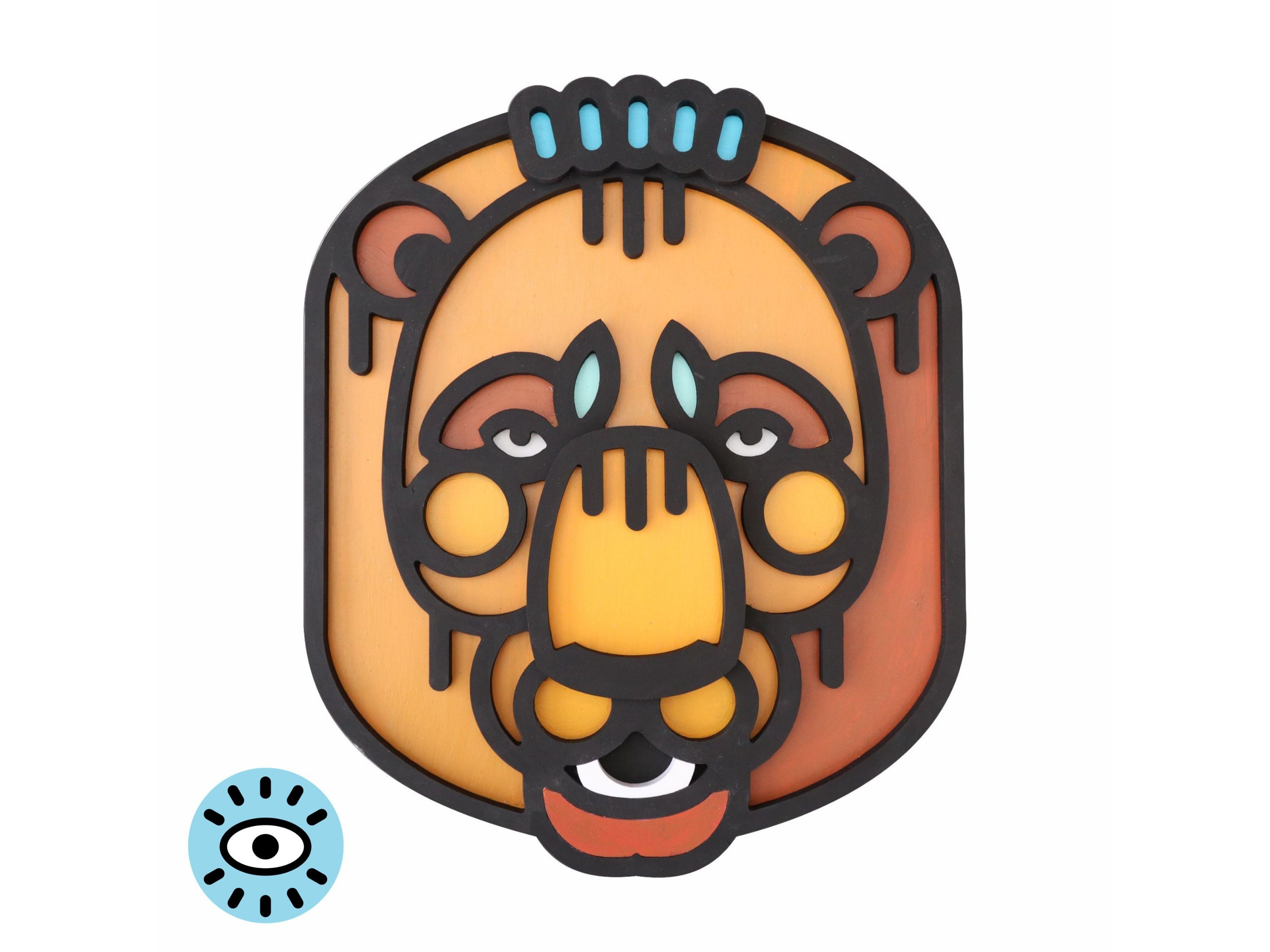 Masque Mural 3D - Décor Design de Salon Clarence Le Lion