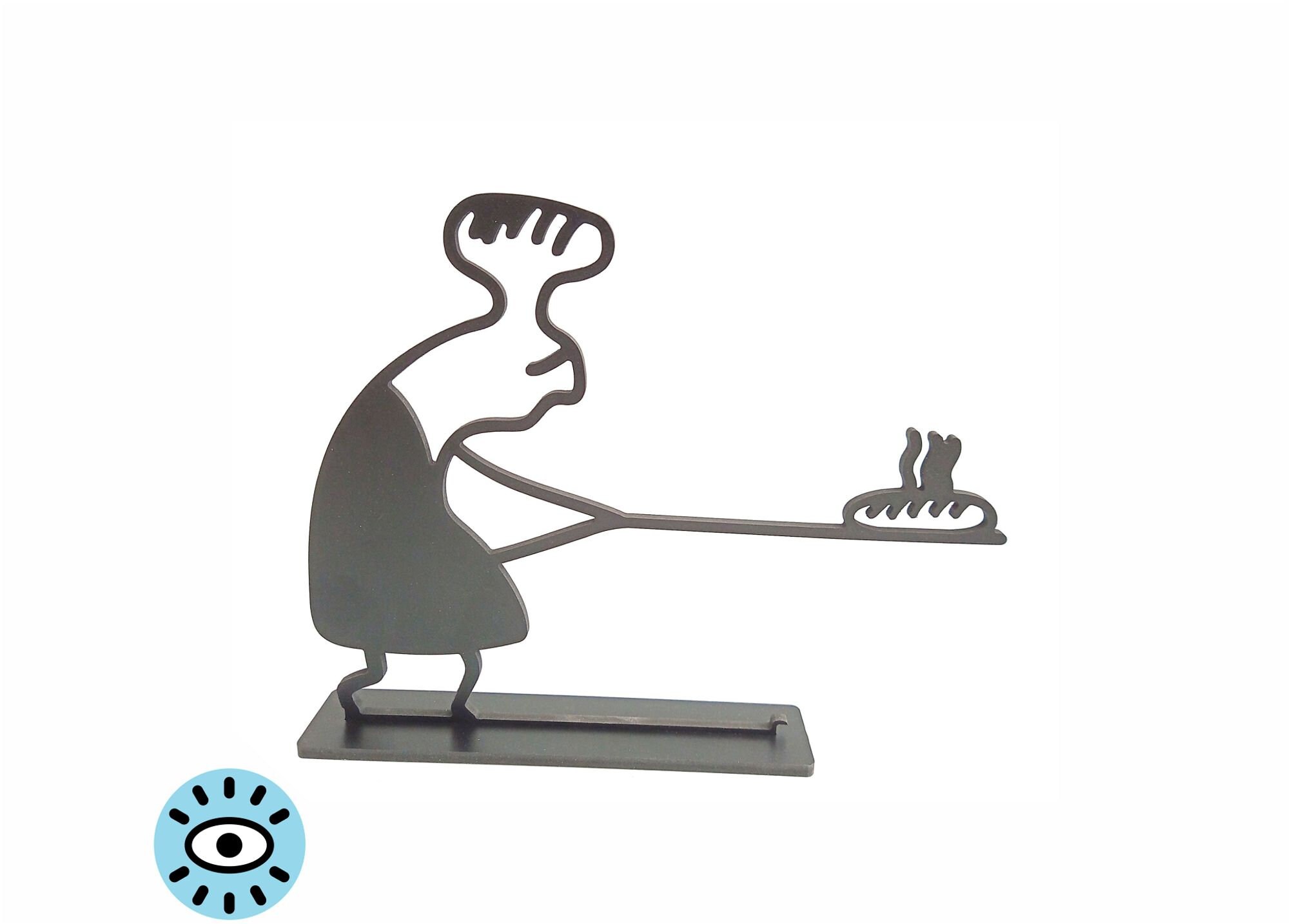 statuette Le Boulanger - Silhouette Noire sur Socle Art Graphique