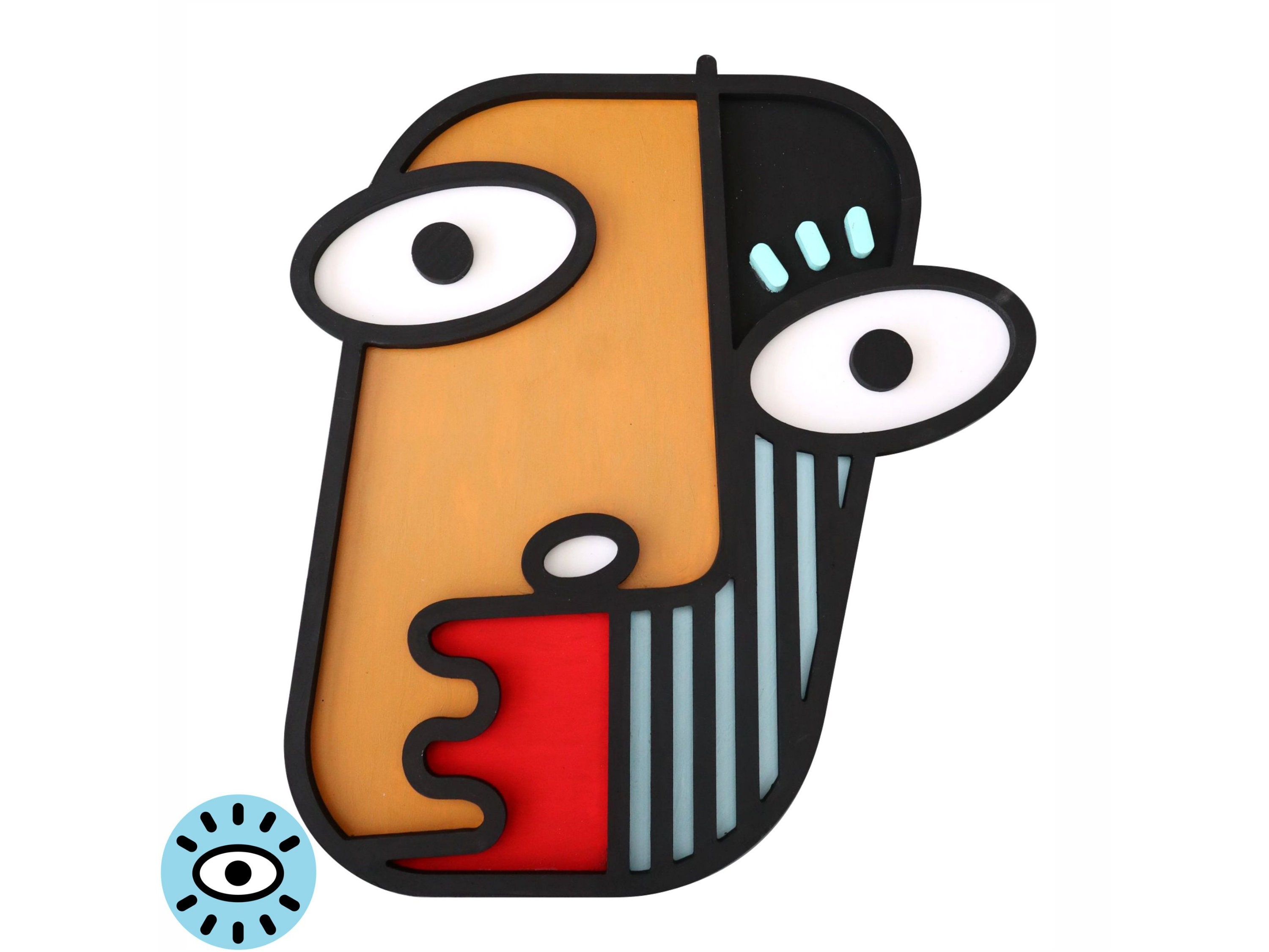 Masque Mural 3D - Décor Design de Salon Herbert