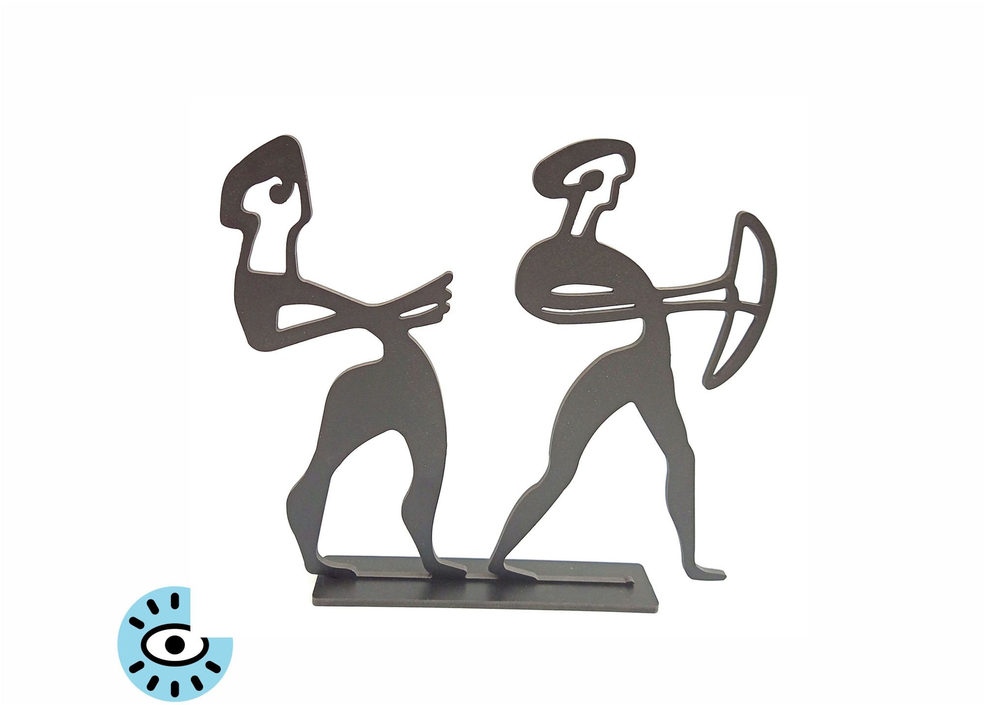 statuette La Chasse - Silhouette Noire sur Socle