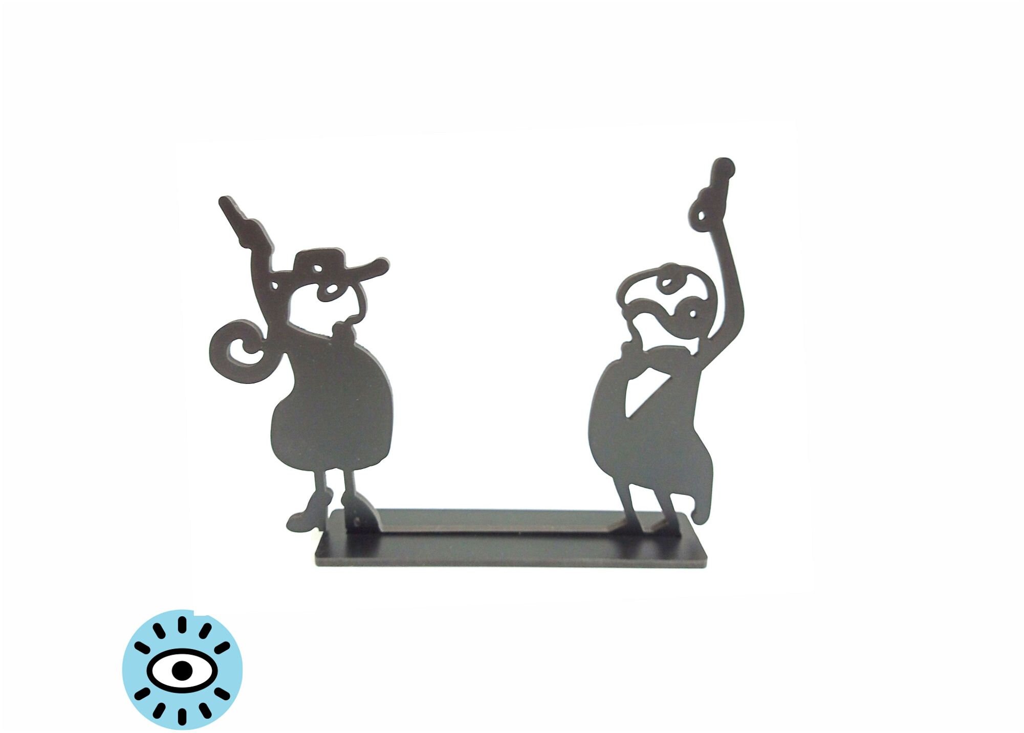 statuette Le Duel - Silhouette Noire sur Socle