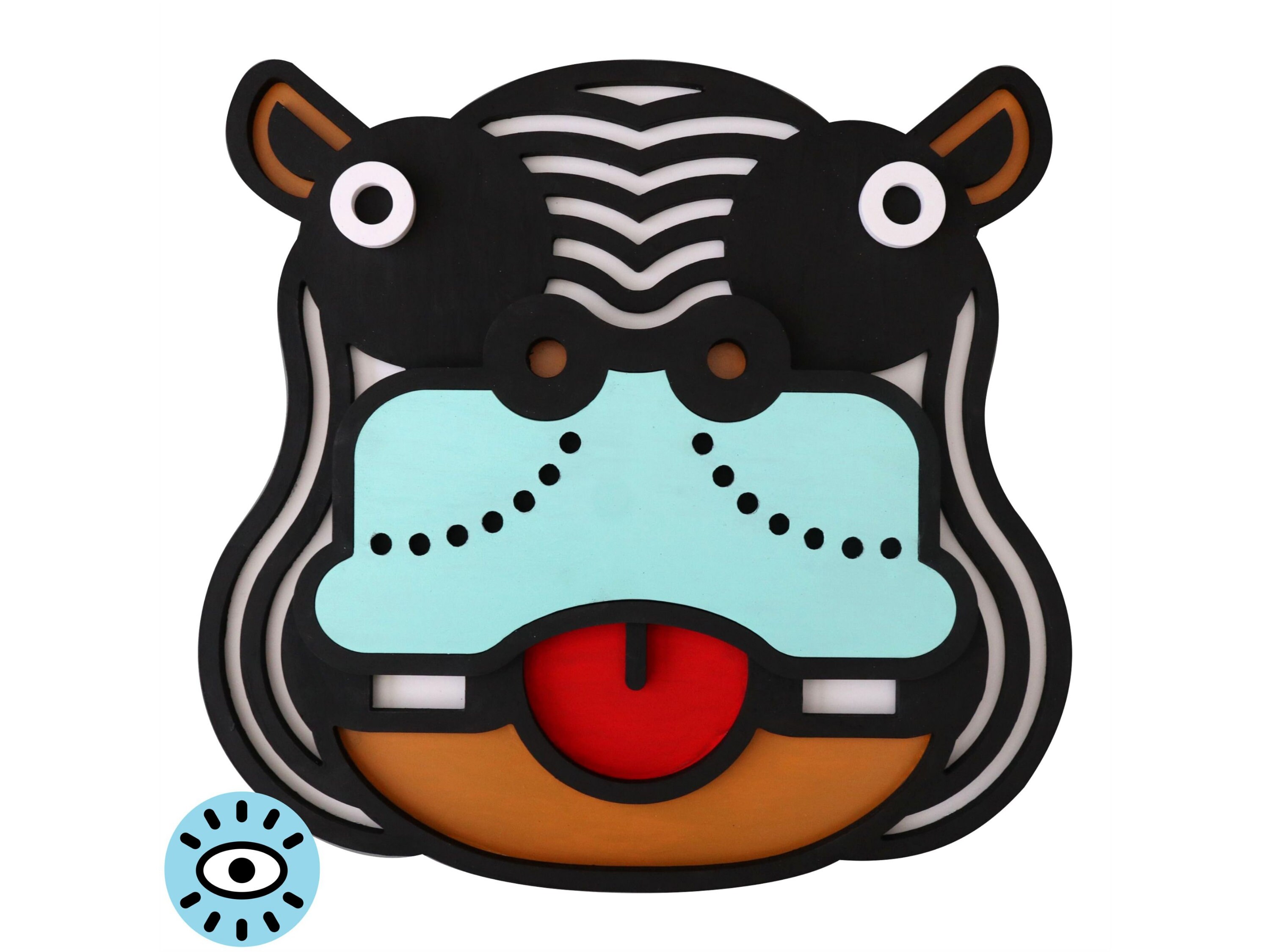 Masque Mural 3D - Décor Design de Salon Aristide L'hippopotame