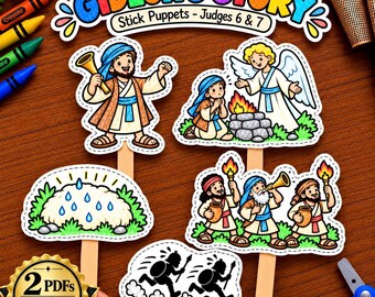 Bastelideen zur Bibel mit Gideon | Bastelideen mit Stabpuppen zu Gideon | Gideon – Der mächtige Krieger (zum Ausdrucken) | Aktivität für den Sonntagsschulunterricht | Gideon-Malvorlagen | Kinderbibelwoche