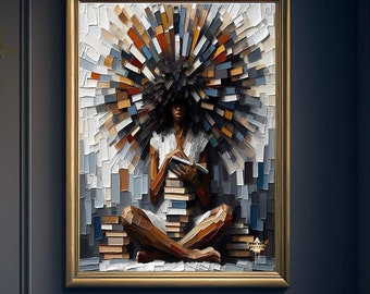 Reading Woman Art Print, Book Lover Gift (Digital Download)