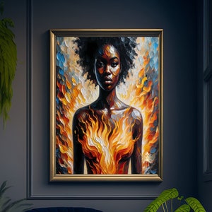 Lève-toi comme un phénix, téléchargement numérique, art mural imprimable, carte de voeux, art femme noire, art affirmatif, cadeau