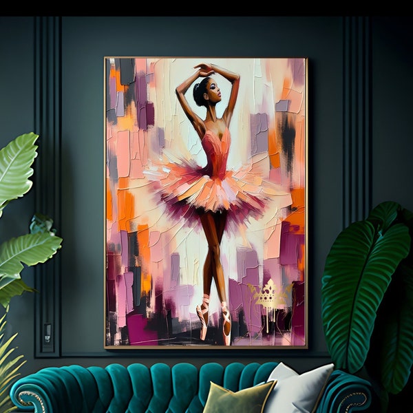 Ten Toes Down, Ballet Art, Digital Download, Wall Art, Greeting Card, Black Woman Art, Dance Art, Gift Idea, Mother's Day Gift