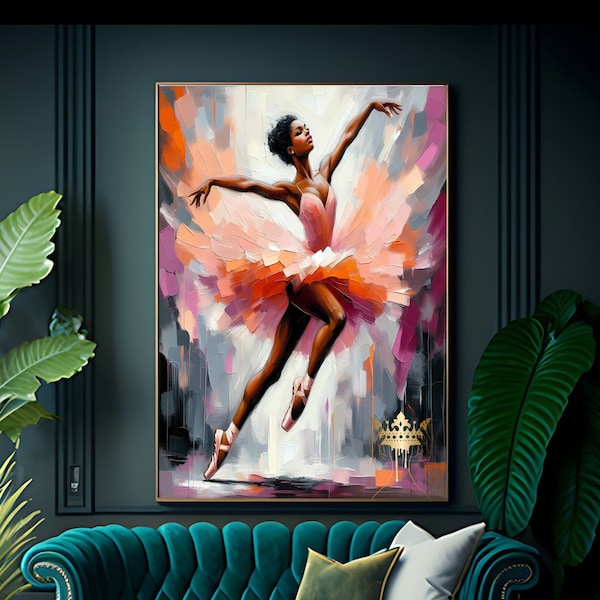 Grace, Ballet Art, Digital Download, Wall Art, Greeting Card, Black Woman Art, Dance Art, Gift Idea, Mother's Day Gift