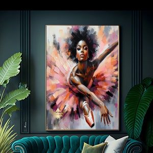 Take Flight, Black Ballerina, Ballet Art, Digital Download, Wall Art, Greeting Card, Black Woman Art, Dance Art, Mother's Day Gift