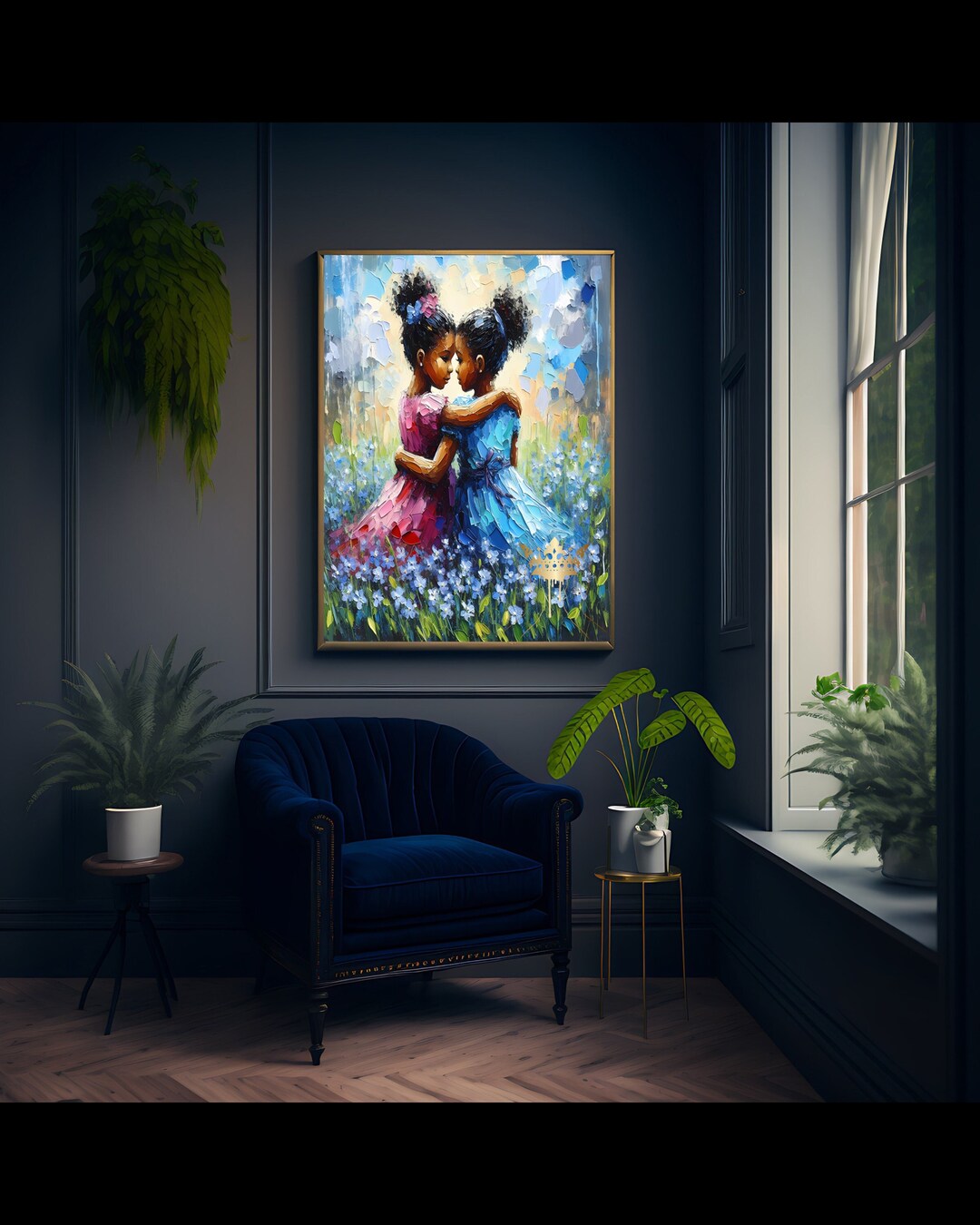 Forget Me Not, Printable Wall Art, Black Art, Children Art, Digital ...