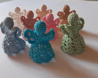 Set of 4 colorful Crochet Christmas Angels, Christmas ornaments