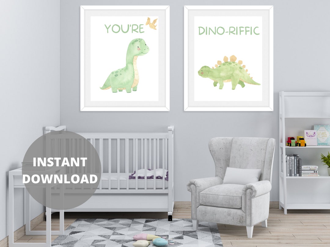 Dinosaur, Dinosaur Wall Art, Kids Wall Art, Dino-riffic, Nursery, Kids ...